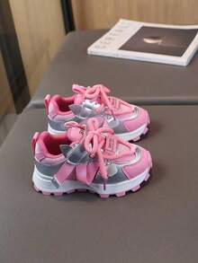 1 Pair Girls' Fashion Sports Casual Shoes, Breathable & Versatile - Pink - View 5