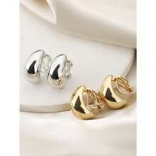 Fashionable Non-Pierced Clip-On Earrings For Women - Bạc - Xem 3