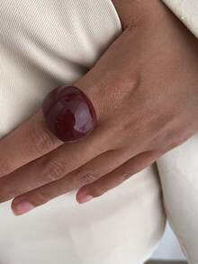 1pc Bohemian Geometric Arc Resin Cuff Bracelet Ring Set, Luxurious Casual Party Women Couples Wedding Holiday Versatile Jewelry Resin Bracelet Ring Gift (The Material And Color Of The Bracelet Are Subject To The Actual Product) - Bracelet - View 11
