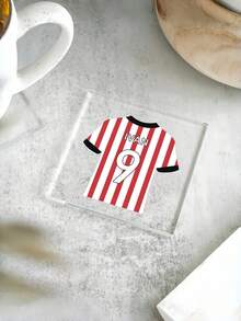 1pc Personalised Football Shirt Coaster, Football Gifts, Daddy Coaster, Kids Coaster, Father's Day Gifts, Daddy Grandad Gifts, Sport Gifts - Multicolor - View 4