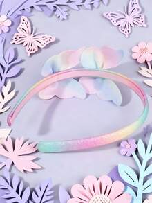 1 pezzo Fascia per capelli a farfalla sfumata per feste di Capodanno, per ragazze, con sfumatura rosa-viola scintillante, adatta per feste di Capodanno e vacanze, regalo per figlie, accessorio per capelli da principessa per ragazze dolci