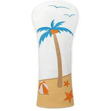 Coconut Tree Design Golf Club Head Cover, Fashionable Golf Club Head Cover, Embroidery Design, Durable Dustproof, The Best Protection For Golf Clubs. - White - View 10