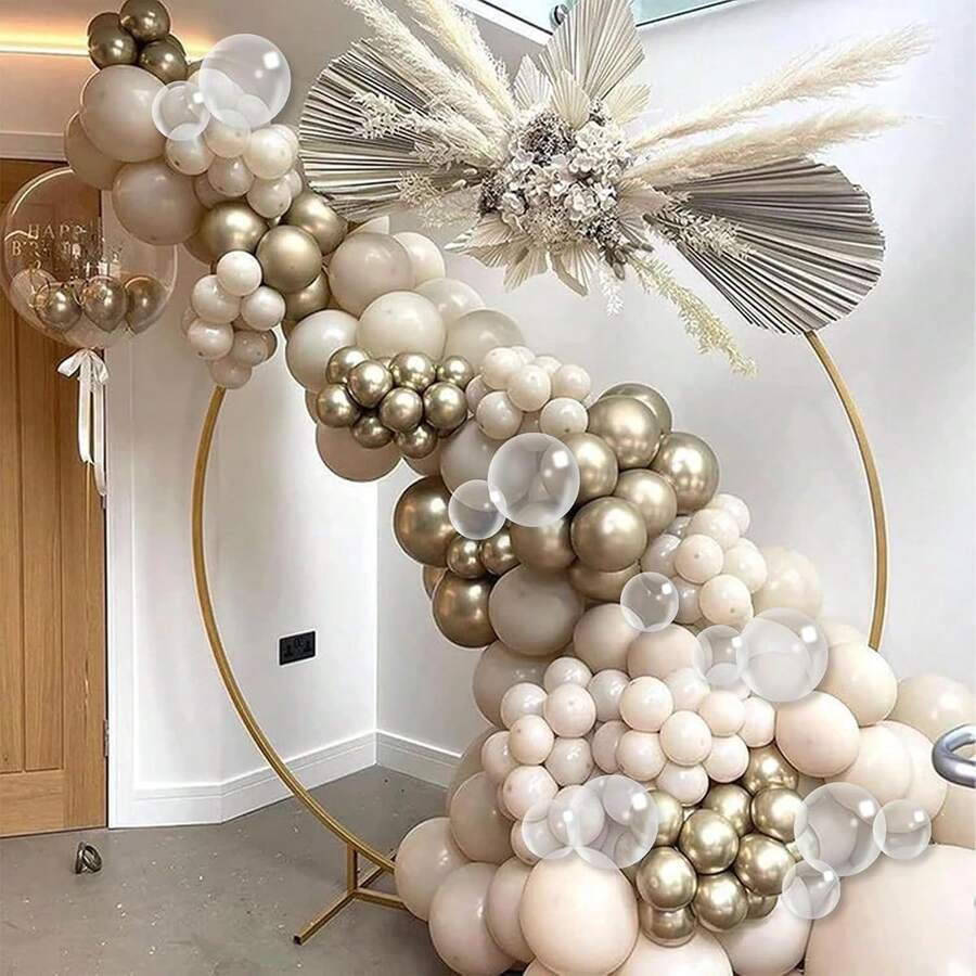 31 piezas, 10 in/25,4 cm Globos decorativos de fiesta de color dorado champán, blanco arenisca, blanco mate, con cinta a juego opcional, adecuados para escenas al aire libre, decoraciones de fiesta para cumpleaños, bodas, fiestas temáticas, baby shower, revelación de género, fiesta de cócteles, aniversarios, festivales tradicionales, fiestas importantes, bailes de graduación y otras ocasiones, aplicable para la organización de la reunión anual corporativa