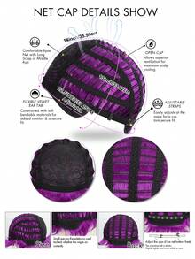 女士短款紫色直发假发，高密度，耐热，透气玫瑰网帽，6英寸白色直发合成假发带刘海，适合日常佩戴、派对、音乐节、嘉年华及所有季节。 - 紫色 - 查看 9