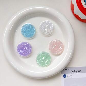 1pc Minimalist Multi-Color Shell Pattern Mobile Phone Grip Stand, Retractable Adhesive Desktop Holder, Stable & Portable Ring Grip Slouchy Stand Compatible With IPhone, Android Phone, Gift For Birthday, Family, Friends Gifts Birthday Push-Pull Phone Grip Phone Holder