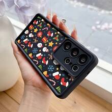 Funda de Teléfono con Patrón de Tema Navideño, Adecuada para Samsung Galaxy S25, S24, S23, S22, S21, S20 FE Ultra Plus 4G/5G - Funda Trasera de TPU Suave a Prueba de Golpes, Funda de Teléfono Navideña Clásica, Funda de Teléfono Retro Navideña, Hermosa Funda de Teléfono Navideña, Funda de Teléfono Duradera, Funda de Teléfono Linda, Regalo de Vacaciones, Material Flexible, Funda Protectora para Teléfono, Comprador de Regalos, Comprador de Vacaciones - Colores mixtos - Ver 4
