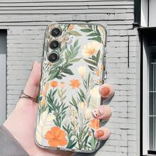 Funda de teléfono con patrón floral fresco para Samsung Galaxy A02 A03S A04 A05S A06 A13 A14 A15 A16 5G A21S A22 A23 A24 A25 A32 A34 A35 A50 A52 A53 A54 A55 A73 S21 Ultra S22 Plus S23+ S24 FE S25 Funda de teléfono transparente de TPU a prueba de golpes de cobertura completa, simple, a prueba de golpes, carcasa suave protectora, regalo creativo personalizado para ti o tus amigos - Colores mixtos - Ver 7