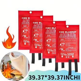 1pc Emergency Flame Resistant Blanket, Fire Extinguishing Blanket, Flame Resistant Blanket, Flame Retardant Blanket, Household, Kitchen, School, Barbecue, Car, Office, Warehouse Flame Resistant Safety Blanket