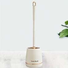 Toilet Brush, Long-Handle Toilet Brush, 1 Piece Set, Easy To Hide, Drip-Proof, Deep Cleaning - 杏色 - 查看 6