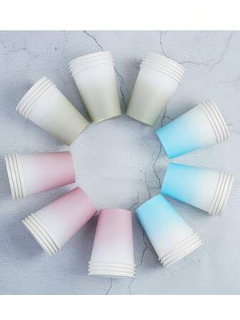 100/50/25/10 Pcs 9-Ounce Disposable Paper Cups, Suitable For Daily Gatherings, Birthday Parties, Bridal Showers, Baby Showers, Clubs, Weddings, Tea Parties, Picnics, Outdoor Outings, And Themed Parties
