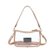 TEPILTE Transparent Waterproof Crossbody Bag, Stadium Certified, Clear PVC Handbag/Shoulder Bag, Multi-Functional Toiletry Bag/Storage Bag, Suitable For Concerts And Sporting Events, Men's And Women's Wallet - R.GOLD - 查看 7