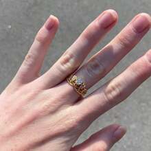 1 pieza Anillo de corona de princesa romántica con circonita cúbica, joyería única para el Día de San Valentín, boda, fiesta - Anillo de corona - Ver 12