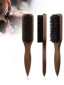 Unisex Boar Bristle Hair & Beard Brush - Fragrance-Free Professional Hairstyling Brush, Suitable For Thick/Thin Hair, Can Clean Ombre Hair And Trim, Create Smooth Hairstyles