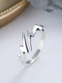 这款简约的925纯银戒指饰有闪电、无限符号和线条，专为男士设计。这款高品质戒指适合日常佩戴，男女皆宜。也是送给伴侣的理想礼物。 - 銀色 - 查看 9