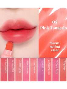ETUDE Dear Darling 唇彩 #05 珊瑚粉，滋润持久唇彩，高显色唇线笔，精准笔尖，易于涂抹，奶油哑光质地，不沾杯，缎光染色效果，纯素配方，韩国化妆品，3.5克/0.12盎司 - #05 Pink Tangerine - 查看 4