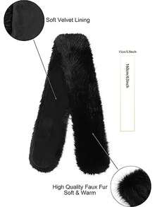 Women's Fluffy Collar Scarf Shawl, Warm For Cold Winter, Suitable For Weddings, Parties, Solid Color, Faux Fur, Elegant & Fashionable, Autumn/Winter, Holiday Gift