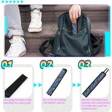 Summer Rave Fan Holster Rave Fan Holder Folding Hand Pouch Foldable Sleeves With Waist Belt Thigh Party - Grid Line Style - 查看 8