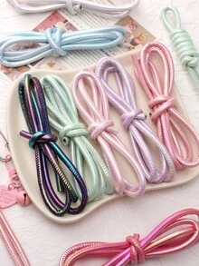 beadia 1m/Pack Colorful Shiny PU Leather Cord, 6mm Thick Round Rope - For Jewelry Making, Crafts, Weaving - Durable And Easy To Use Synthetic Faux Leather Cord, Suitable For Various Projects, Sewing Supplies, Crafts, Decorative Rope, Smooth Texture, Ideal For Craft Enthusiasts - Two-color - View 2