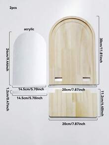 1 Stück/2 Stücke DIY Holzbogen Wandspiegel mit Ablage, minimalistischer nordischer Stil Schminkspiegel, geeignet für Schlafzimmer, Badezimmer, Eingangsbereich, Ankleidezimmer Dekoration, Boho Stil Wandspiegel für Wohnzimmer, Kleiderschrank - Verschiedenfarbig - Übersicht 9
