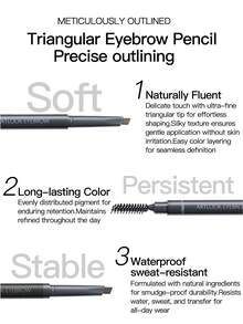 the SAEM Deshine Dual-Ended Eyebrow Pencil, Waterproof, Sweat-Resistant, Natural, Long-Lasting, Smudge-Proof, Easy Application, Fine Tip, Wild Brow - 01 Brown - 01 Brown - View 3