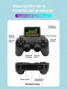 S10 Retro Handheld Game Console: Built-in 520 Games, 2.4-Inch Screen, AV Output Function, Portable Video Game Player - Negro - Ver 2