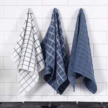 Ritz 100% Cotton Terry Kitchen Dish Towels, Highly Absorbent, 25" x 15", 3-Pack, Black(Azul Federal Paquete de 3 toallas de cocina) - Multicolor - Ver 2