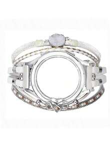 波西米亚风真皮表带，兼容三星 Galaxy Watch 7/6/5 40mm/44mm、Watch 6 Classic 42mm/46mm/43mm/47mm、Galaxy Watch 5 Pro/Active 2，手工多层 PU 皮革表带，20mm/22mm 宽度可选。 - 彩色 - 查看 12