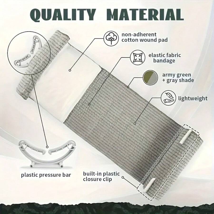 3/6 Emergency Trauma Vacuum-Sealed Blood Collection Bandage Set. Emergency Bandages Can Quickly Stop Bleeding And Are Suitable For Outdoor, Home And Mountain Climbing. Portable Bandages, Compact Design, Reliable Materials, And Wound Care Tapes - Nhiều màu - Xem 1