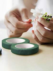 100m/5 Rolls Garden Floral Tape, Green Stem Wrap Tape For Bouquet, Floral Shop DIY Craft Decoration, Suitable For Valentine's Day, Mother's Day, Easter, Halloween, Christmas