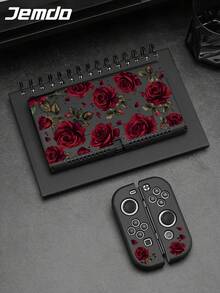 1pc Red Rose Pattern Protective Case, Compatible With Switch2 (2025), Switch NS, Switch OLED, Switch Lite, Accessories Compatible With Switch/Switch 2 Gaming Console, Full Set Including Storage Pouch, Card Slot Base, Best Gift Compatible With Switch Players - Multicolor - View 8