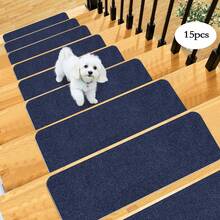 7/15pcs 19*45cm Rectangular Non-Slip Stair Treads, Plain, Self-Adhesive Anti-Slip Stair Mats, Suitable For Wooden Steps - 22x70cm Indoor Peel And Stick Carpet, Durable Stair Pads, Suitable For Elderly, Pets And Families, Relieve Foot Pressure - Multicolor - View 33