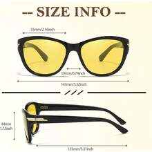 Night Vision Driving Glasses For Women, Polarized Reduce Glare Enhance Visual Ability Yellow Tinted Lens At Nighttime - A02 Black/Yellowlens - View 5