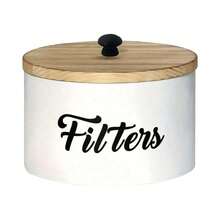 1pc Wooden Round Storage Box For Coffee Beans Capsules Laundry Pods Home Organization In Kitchen Pantry