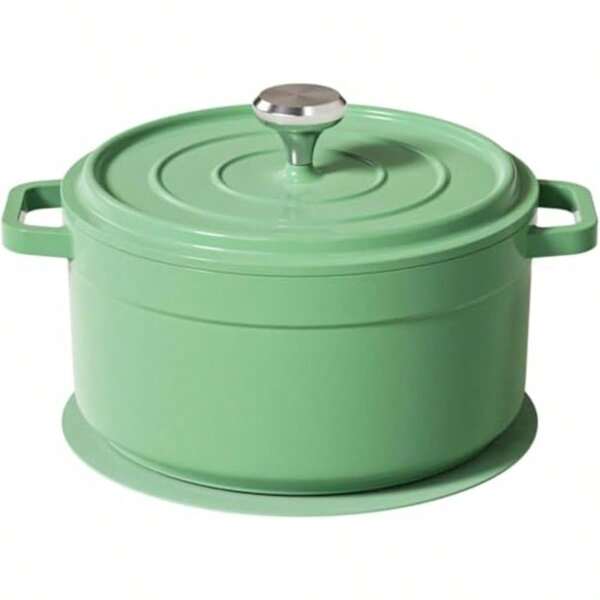 Granite Casserole Soup Pot With Lid 4.7L Dual Handles Small Cookware For Braising