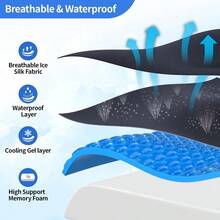 18''x16''x3'' Gel Wheelchair Seat Cushion With Lumbar Support Pillow 2-Piece Set For Sciatica Relief Back Pain Coccyx Pressure Pressure Sore Prevention Enhanced Pressure Relief Non-Slip Cover With Adjustable Straps Ideal For Long-Term Mobility Aid Use In Home Office And Healthcare Settings - Black - View 4