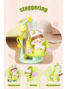 Chibi Maruko-Chan Meow Series Building Blocks Blind Box - OFFICIALLY LICENSED - Cat-Themed Models, Fun To Build & Creative - Super Cute Display For Home & Office, Meaningful Christmas & Holiday Gift.