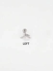 1 pièce Boucles d'oreilles à perçage en argent sterling 925 avec pompons, chaîne à boules, dos plat pour cartilage et hélix. Bijoux raffinés pour le port quotidien, mariage, fête, fiançailles, Saint-Valentin (vendu à l'unité) - Accessoires pour chaînes à perles - Voir 12