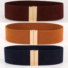 1 件女士弹性腰带，弹性宽腰带，适合连衣裙、衬衫、外套，带扣 - 黑色束腰带 GM001 万圣节夏季、秋季、万圣节