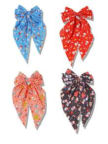 1/6 Stücke Süße Weihnachtsparty Schleife Cartoon Muster Haarclips für Kinder, süße Haaraccessoires für Mädchen