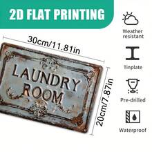 Vintage Rustic Metal Laundry Room Sign, 12x8 Inch - 3D Raised Design, Classic Wall Decor For Home, Bedroom, Porch - Ideal For Farmhouse Style, Laundry Accessories|Vintage Metal Sign|Durable Wall Art, Laundry Room Decor - Multicolor - View 2