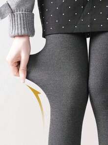 1pc 200g Women's Warm Grey Long Tights, Cold Resistant Tights For Business And Work, With Thick Fleece Pantyhose (Suitable For 5 ° --5 ° C), Cozy SALK - 灰色 - 查看 2