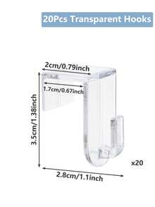 10/20个迷你透明塑料挂钩，可拆卸窗钩，可重复使用透明墙钩，适用于浴室/厨房毛巾、钥匙、派对装饰 – 免钻孔，防水