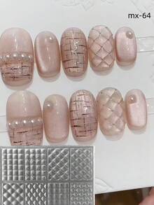 New 3D Plaid Embossed Nail Art Mold
