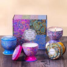1 件装家用香薰蜡烛套装，女士香薰蜡烛生日礼物套装，4 包 4 盎司 120 小时持久燃烧大豆蜡烛礼品 - 彩色 - 查看 5