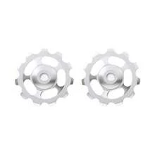 2 polias guia de alumínio CNC 11T - Polia de câmbio traseiro com rolamento selado, polias guia leves para transmissão de bicicleta.