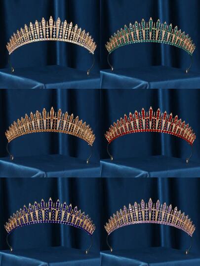 Tiaras e coroas de noiva em cristal dourado, com strass, para baile de formatura, acessórios de cabelo para casamento e joias.