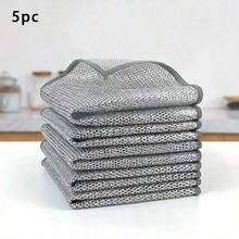 30PCS/Magic Cleaning Cloth Thickened Double -Sided Metal Steel Wire Rags Kitchen Dish Pot Washdishing Cloths Towel Clean Tools - Silver - View 12