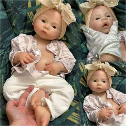 18 Inch Handmade Lifelike 3D Painted Skin Meadow Silicone Newborn Baby Girl Doll Realstic Baby Doll
