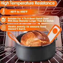 Silicone Bread Sling Dutch Oven, Non - Stick Easy Clean Reusable Bread Baking, 8.3 Inch Bread With Long Handles Transfer Dough Pastry, Come With Basting Brush Silicone Spatula