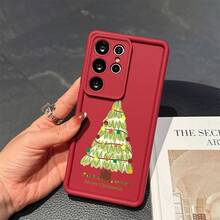 Funda protectora para teléfono con patrón de árbol de Navidad, a prueba de golpes, ligera, de borde suave, adecuada para Galaxy A14/A15/A16/A23/A25/A26/A33/A34/A35/A36/A53/A54/A55/S22/S23/S24/S25/S22+/S23+/S24+/S25+/S22Ultra/S23Ultra/S24Ultra/S25Ultra/S23FE/S24FE, regalo unisex, protección navideña, idea de regalo, funda protectora decorativa, tema navideño, material a prueba de golpes, duradera, funda para smartphone, protector de móvil, accesorios tecnológicos, comprador navideño - Colores mixtos - Ver 5